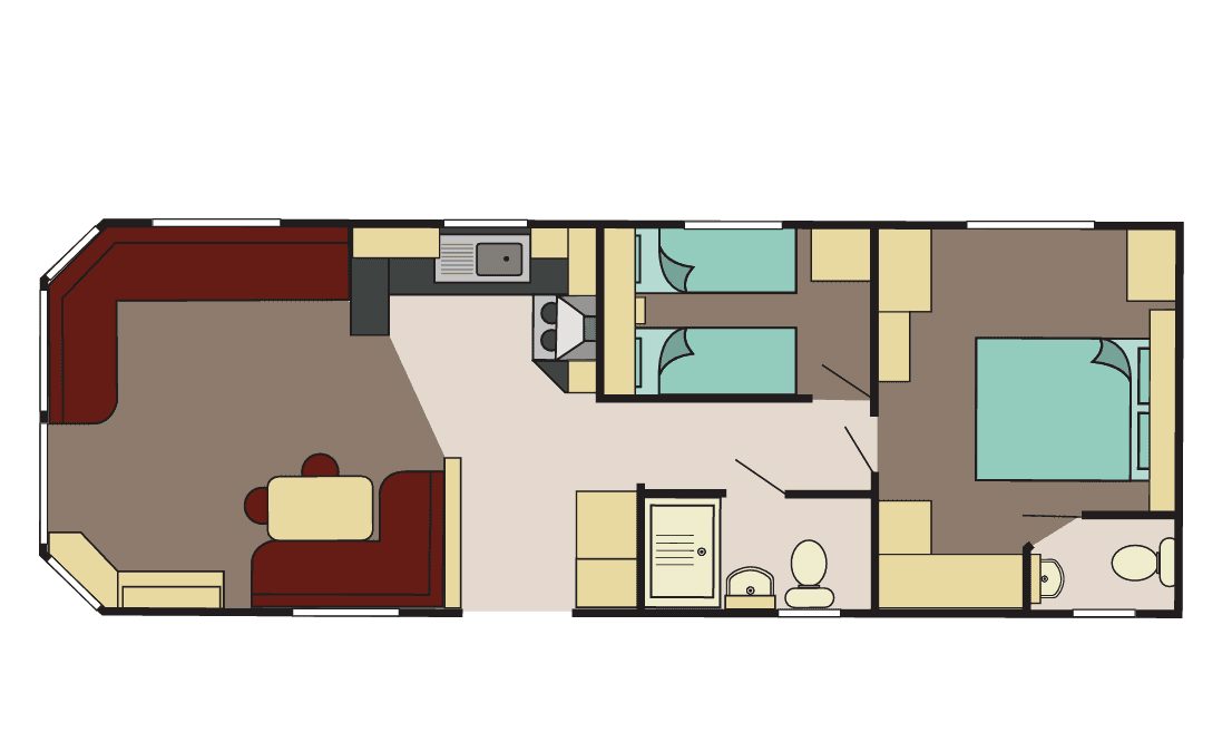 2 bed layout